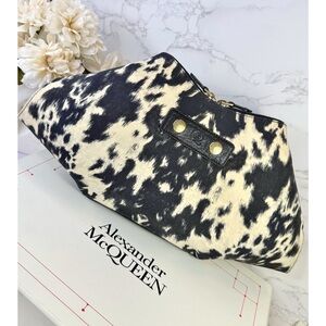 Alexander McQueen Black/White Printed Canvas “De Manta” Clutch Bag